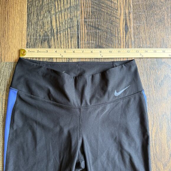 Nike Dri-FIT Cropped Leggings Women’s M Black Blue Capris 20” Inseam Athletic - Picture 4 of 5